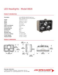 Product Spec Sheet